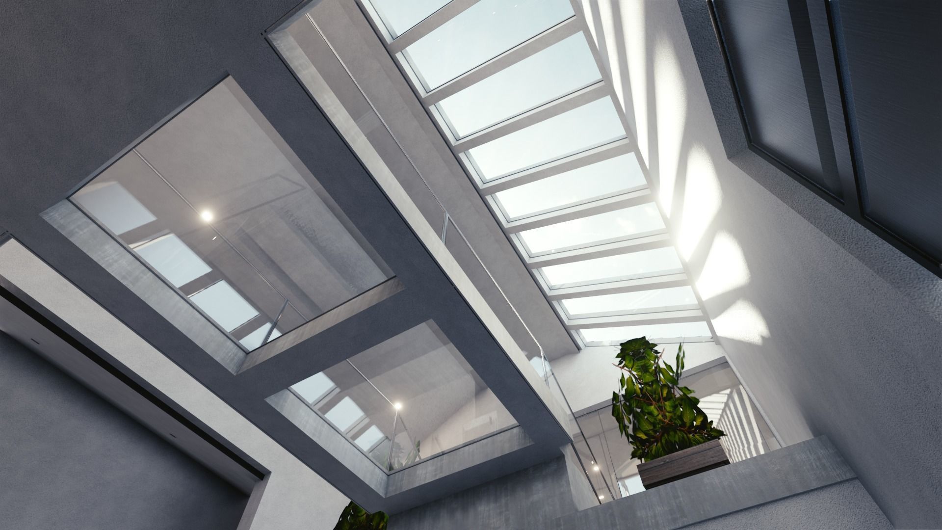 Blender Eevee Modern Mansion Low-poly 3D model_13