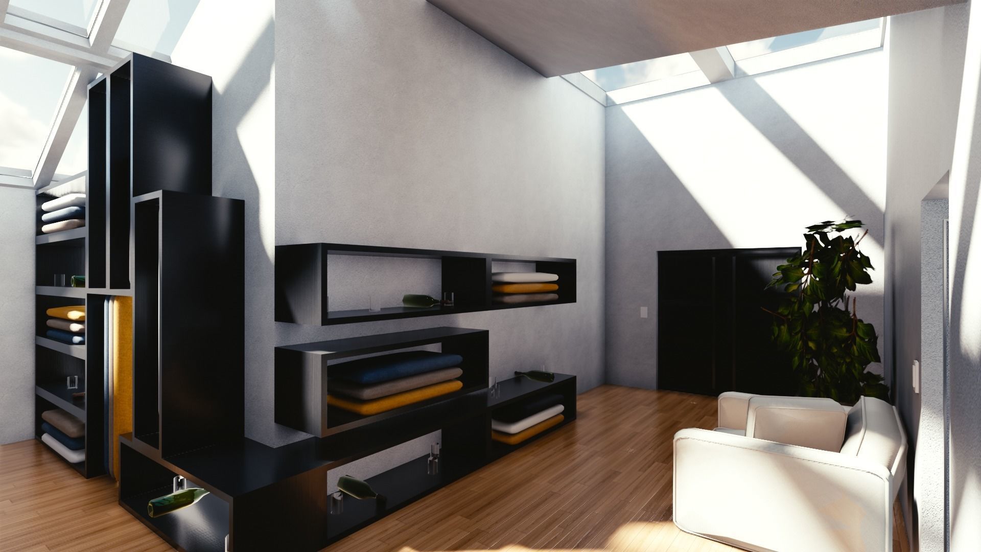 Blender Eevee Modern Mansion Low-poly 3D model_31