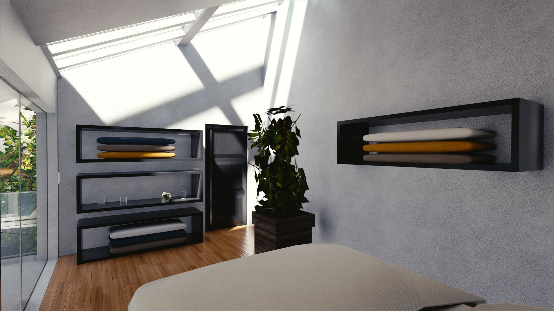 Blender Eevee Modern Mansion Low-poly 3D model_29