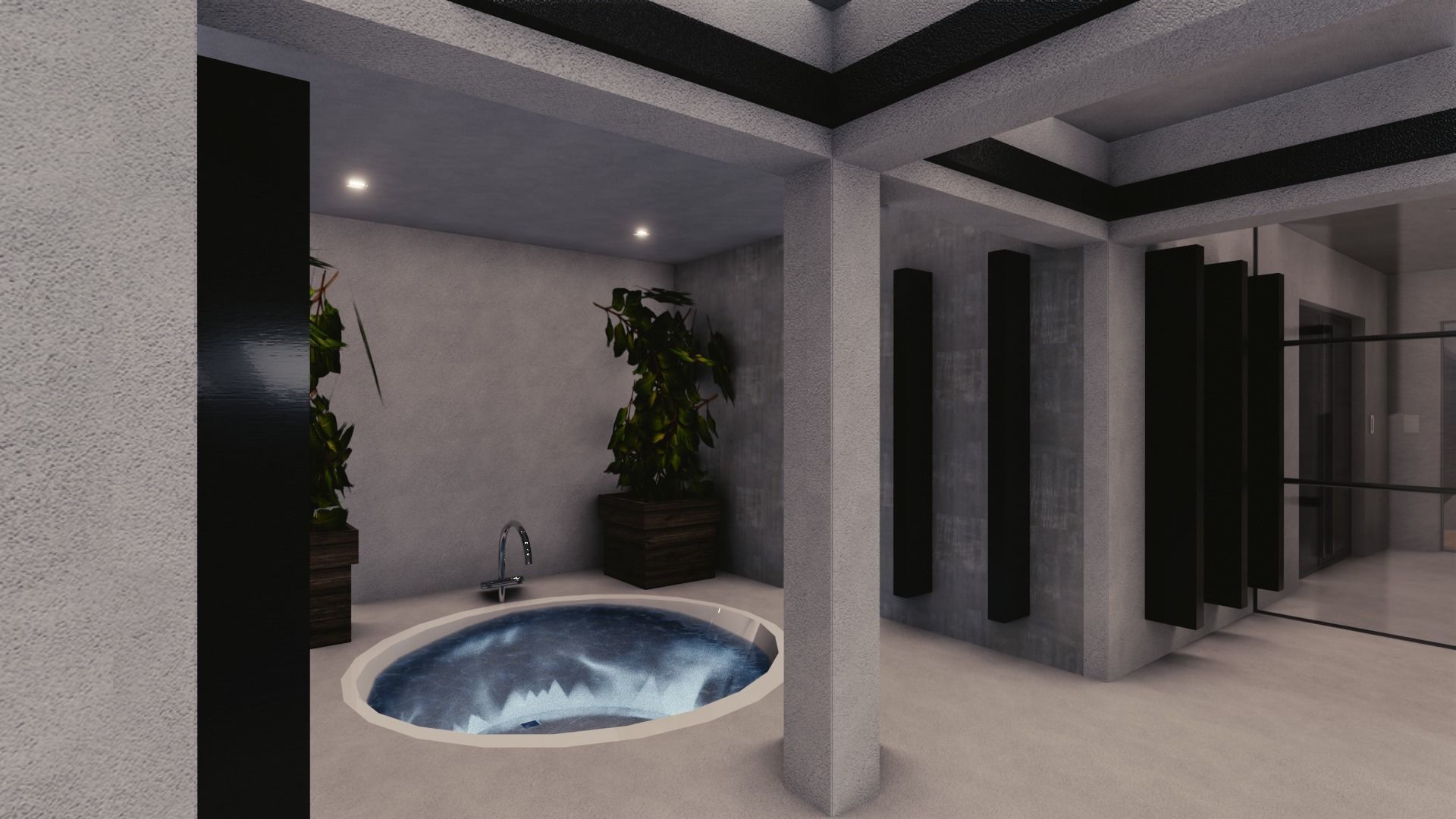 Blender Eevee Modern Mansion Low-poly 3D model_39