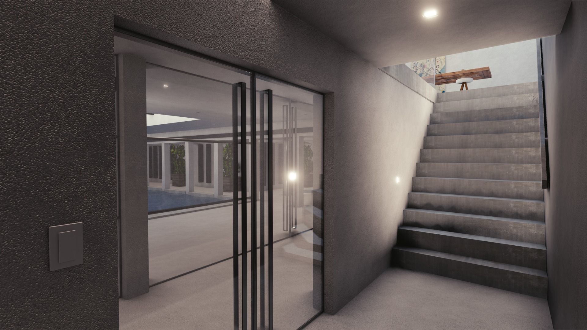 Blender Eevee Modern Mansion Low-poly 3D model_36