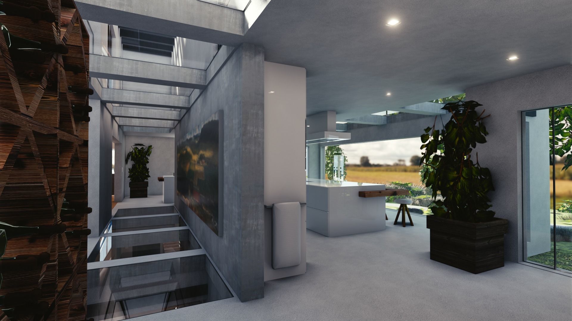 Blender Eevee Modern Mansion Low-poly 3D model_18