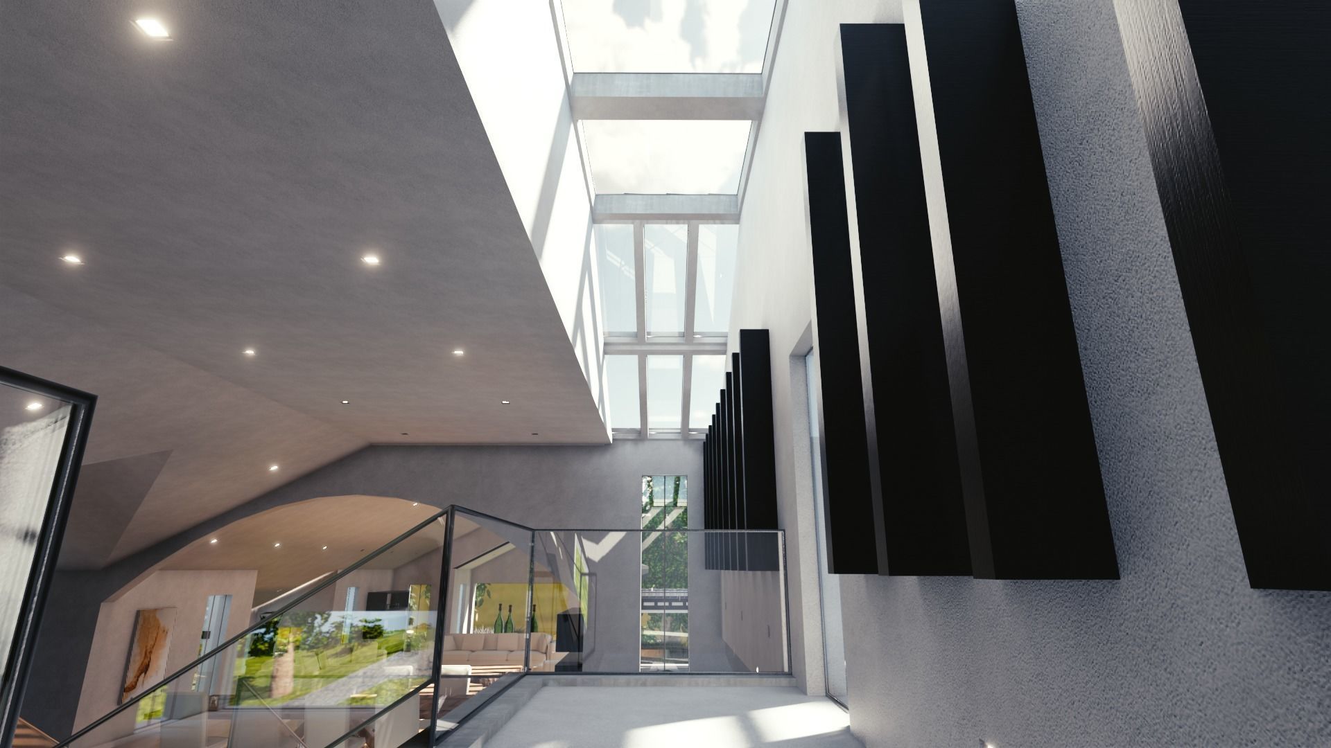 Blender Eevee Modern Mansion Low-poly 3D model_25