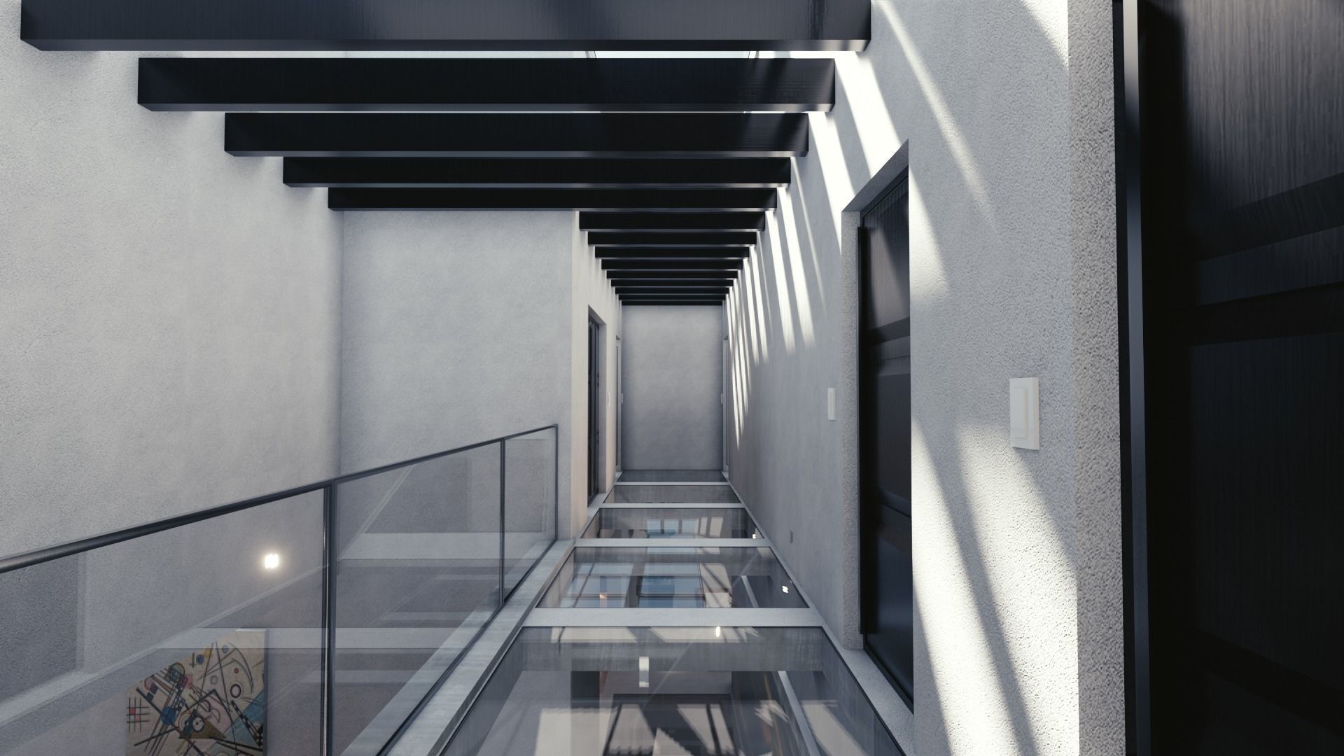 Blender Eevee Modern Mansion Low-poly 3D model_26