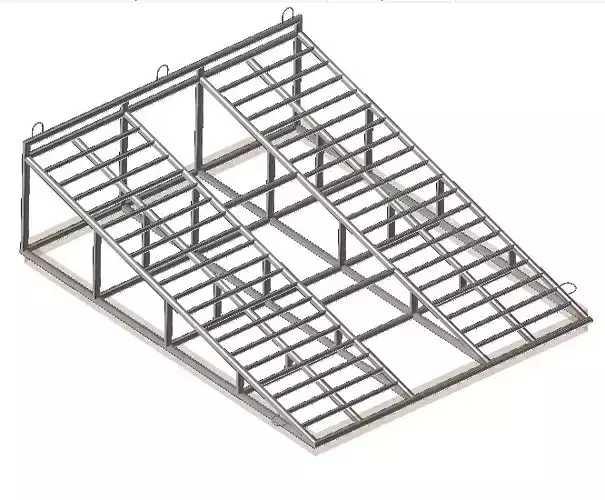 Rampla metal frame with two ladders 3D model