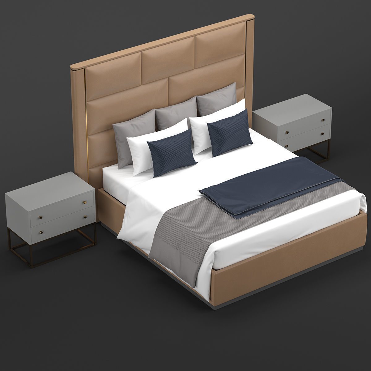 fendi casa bed  3D model_2
