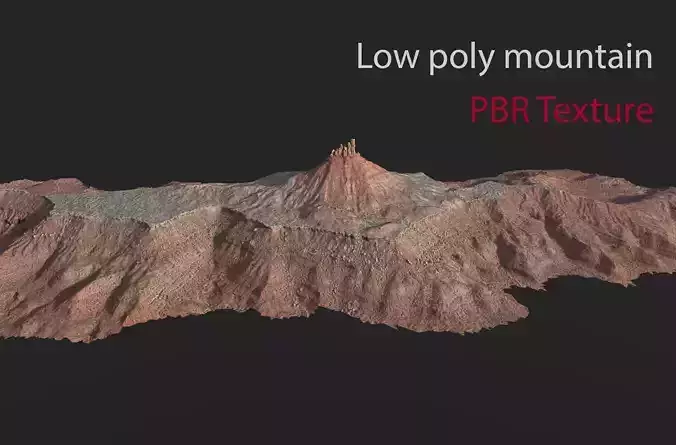 Low poly  Mountain model PBR Low-poly 3D model