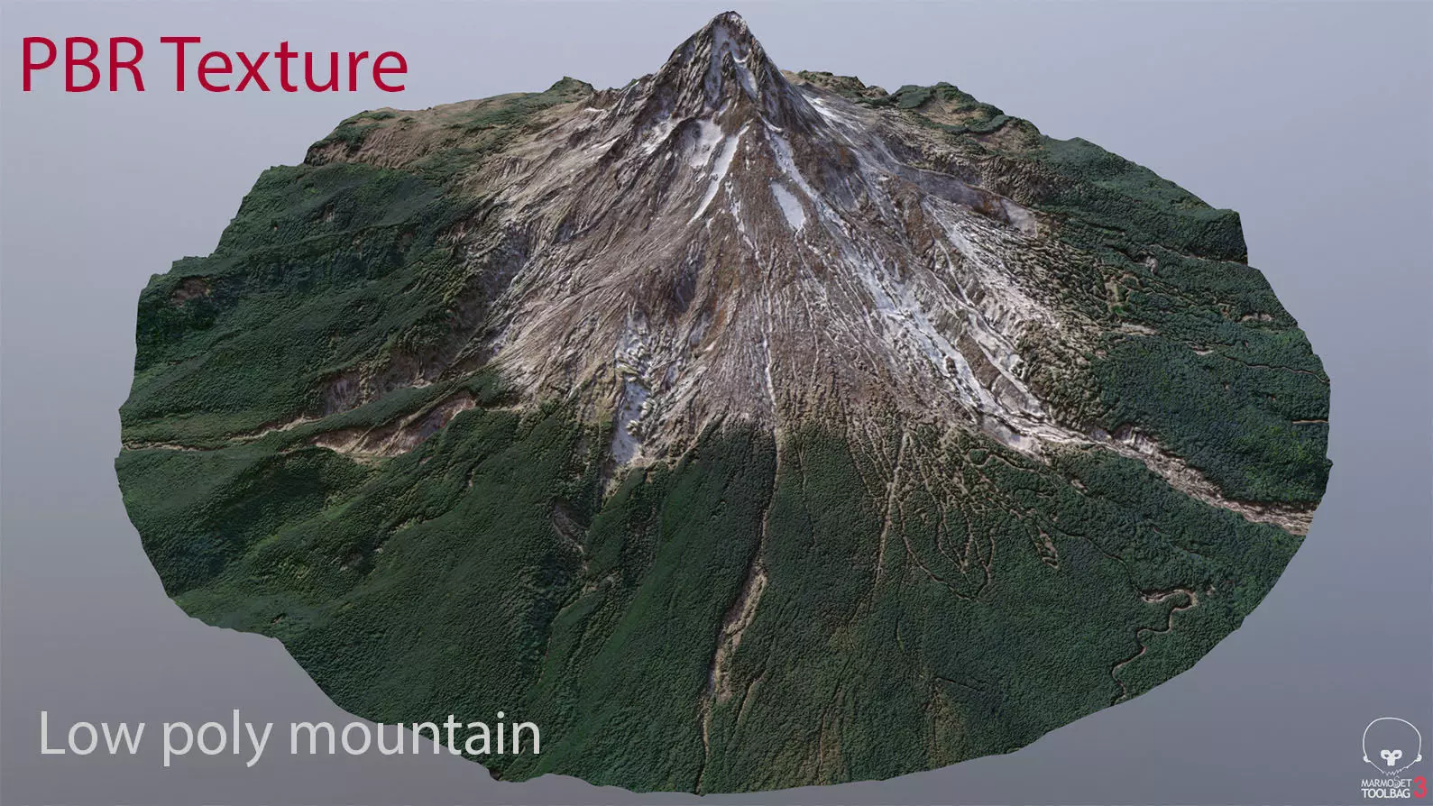 low-poly 3d model  mountain Low-poly 3D model_0