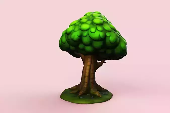 Cartoon Tree Free 3D print model