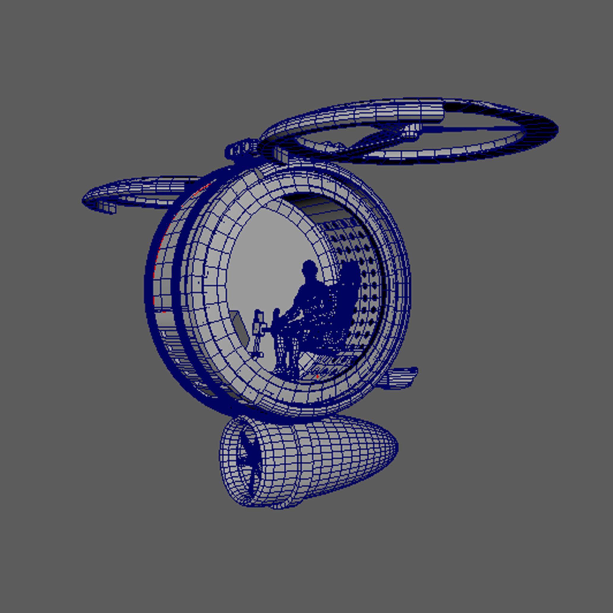 Spaceship hovercraft flying in sky 3D model_8