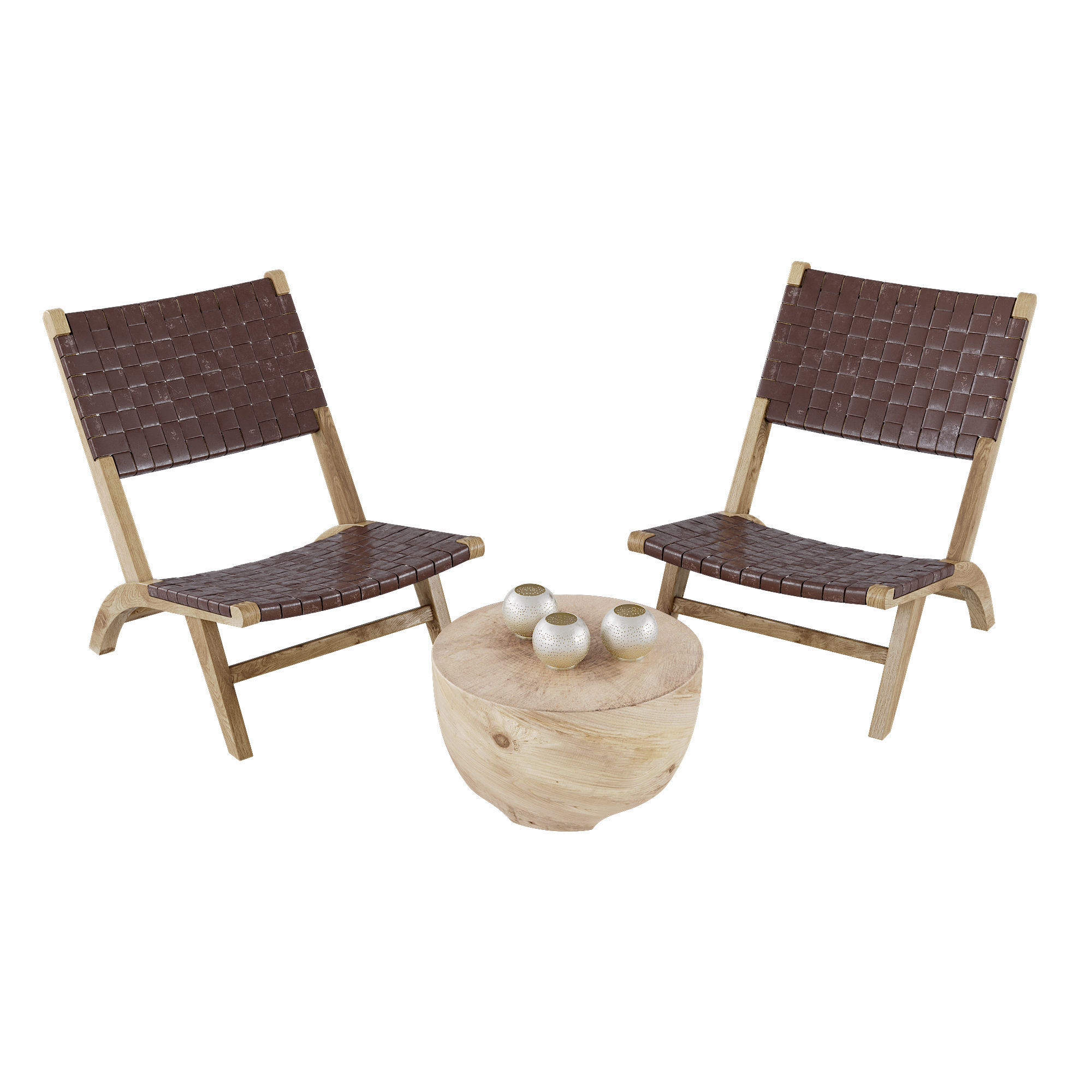 Bali Side Table Low-poly 3D model_4