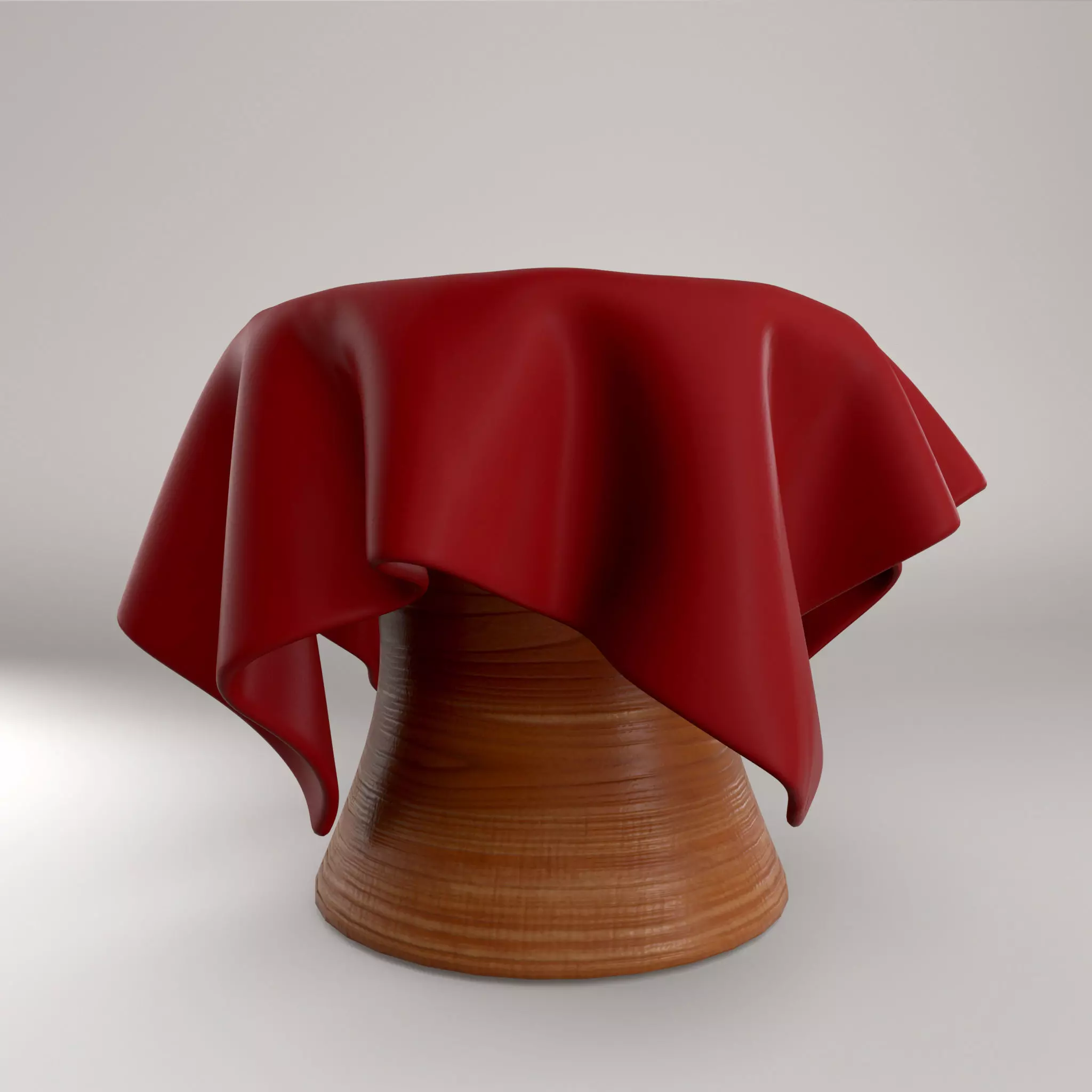 American Cherry Wooden Stool Free low-poly 3D model