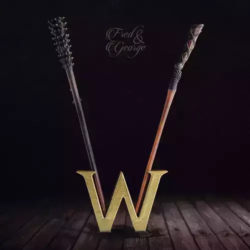 FRED and GEORGE WEASLEY WAND with DISPLAY 3D print model
