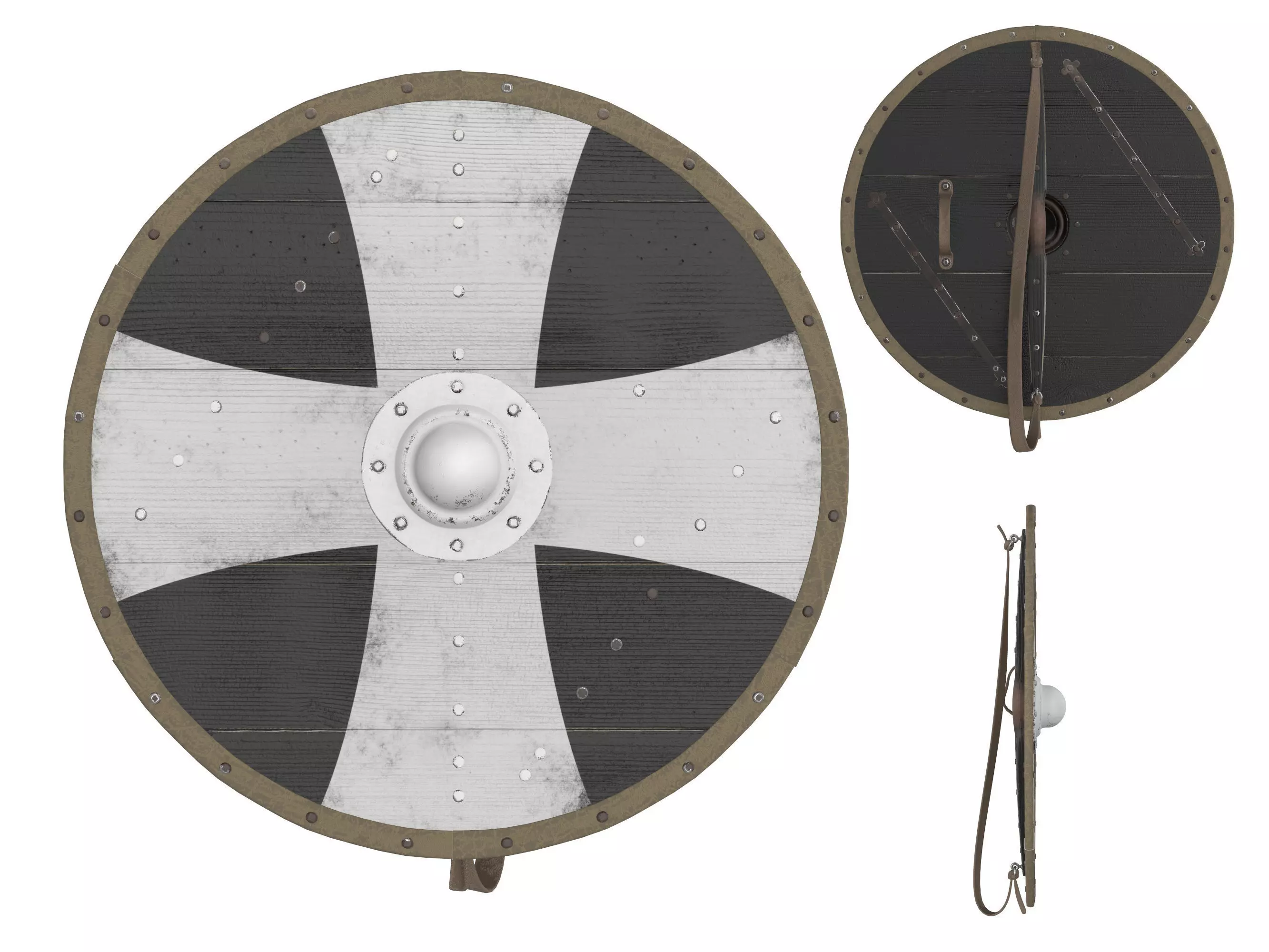 Viking Round Shield 2 3D model_0