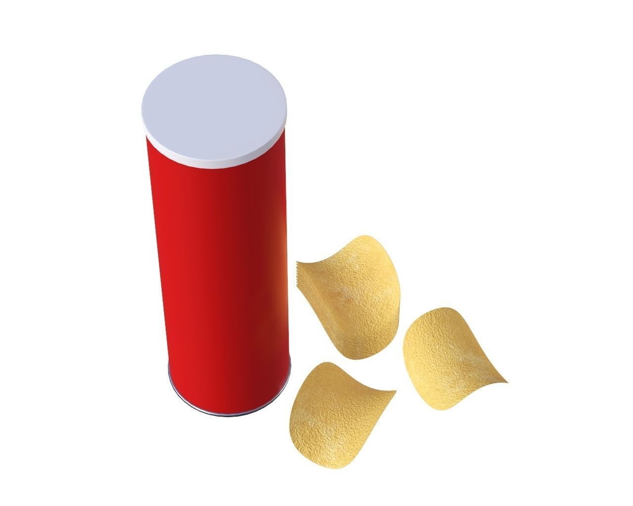 Tin Box Container Tube for Potato Crispy Chips 3D model_2