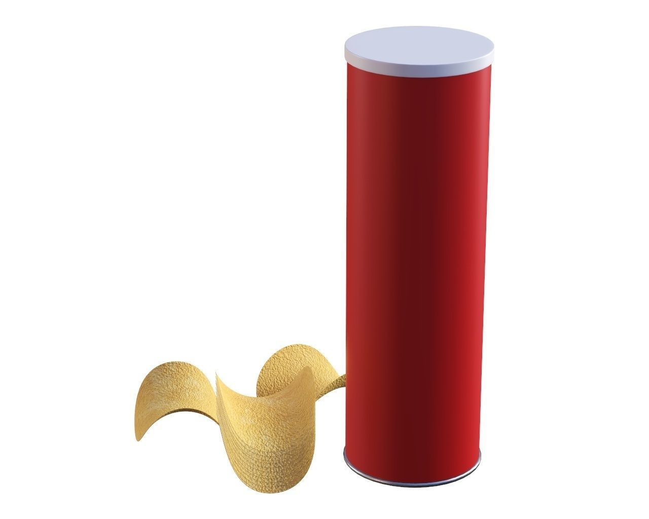 Tin Box Container Tube for Potato Crispy Chips 3D model_3