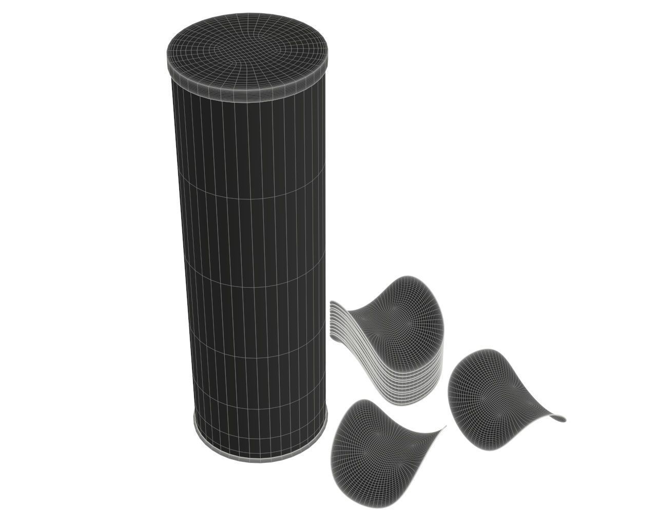 Tin Box Container Tube for Potato Crispy Chips 3D model_4