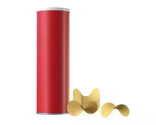 Tin Box Container Tube for Potato Crispy Chips 3D model