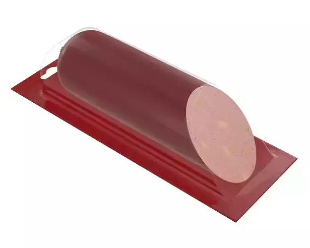Sausage half plastic transparent packaging