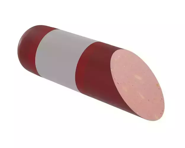 Sausage half package with label