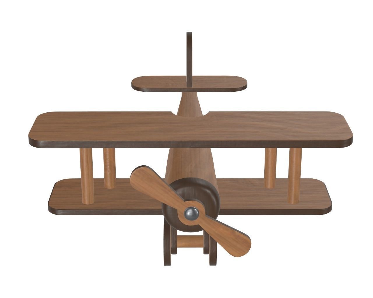 Children airplane made of wood 3D model_5