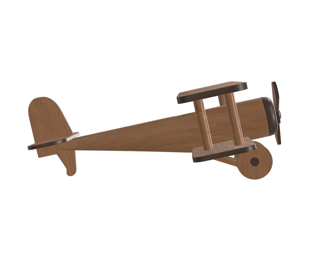 Children airplane made of wood 3D model_2