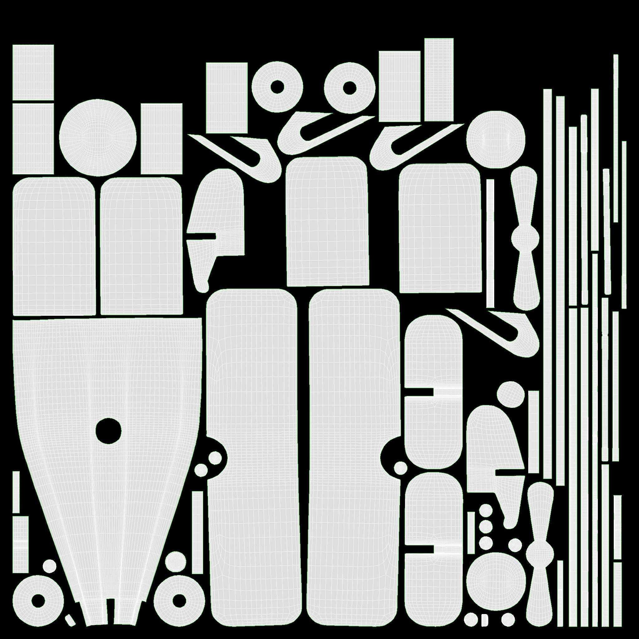 Children airplane made of wood 3D model_10