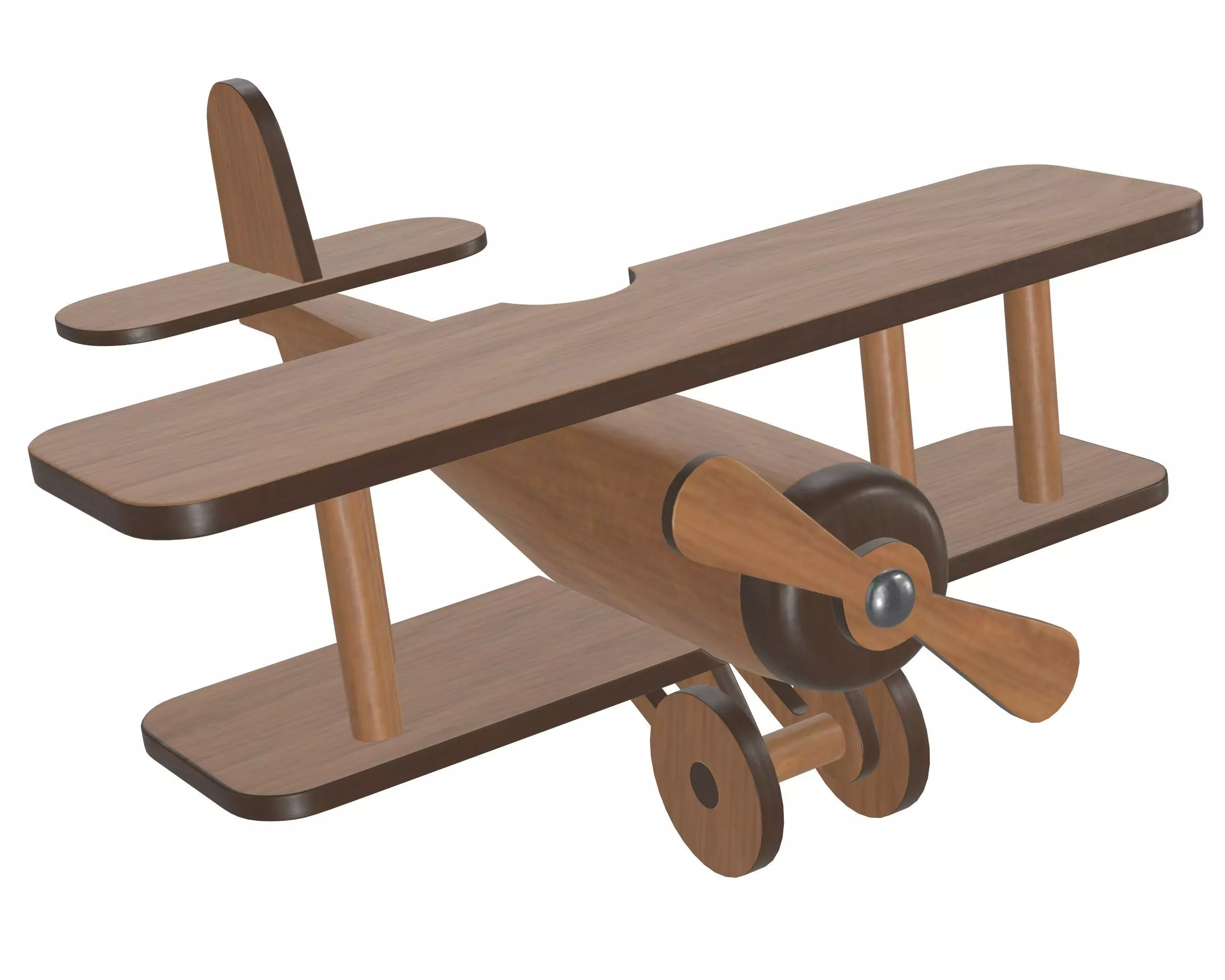 Children airplane made of wood 3D model_0