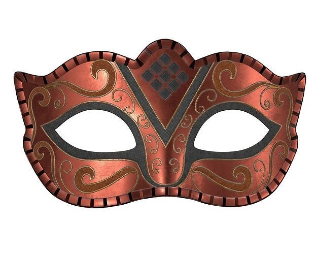Carnival mask decorated with design 3D model