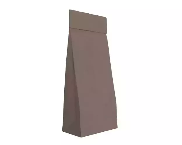 Brown paper bag packaging 3D model