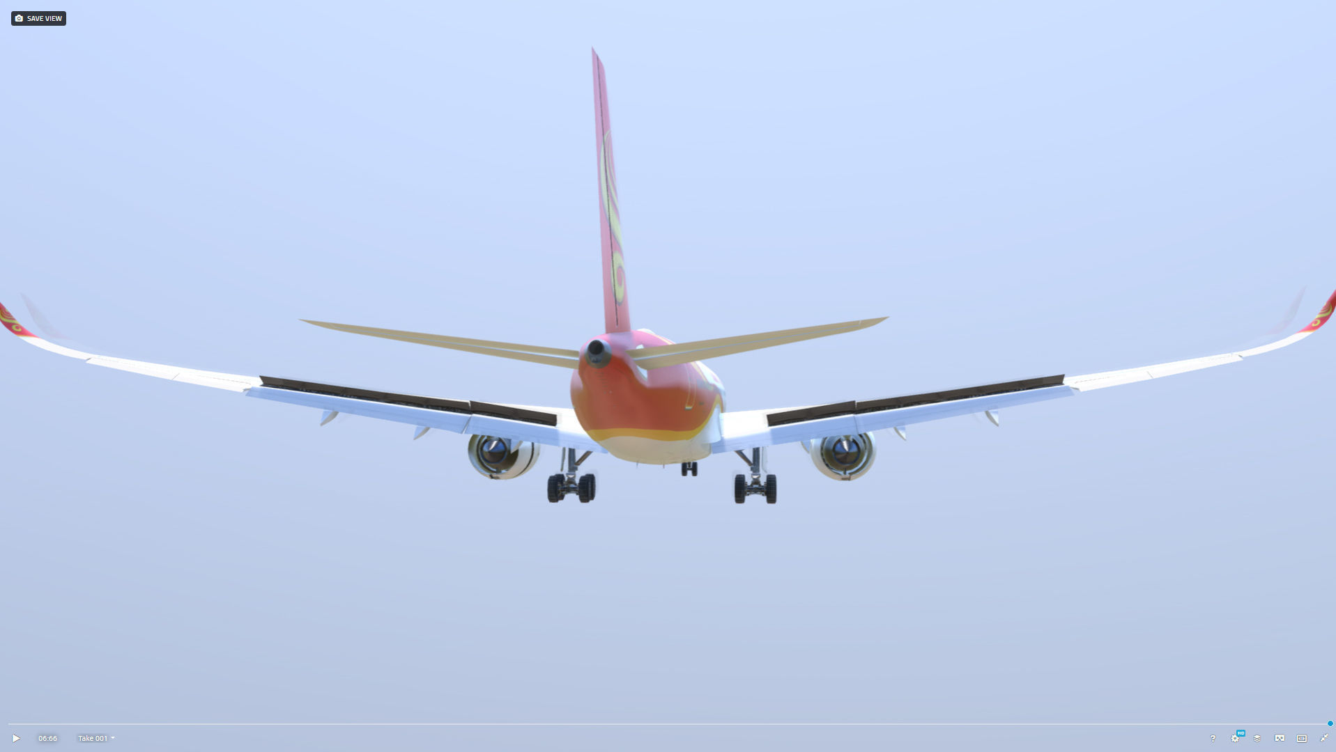Airbus A350-900 Hong Kong B-LGA livery Low-poly 3D model_19