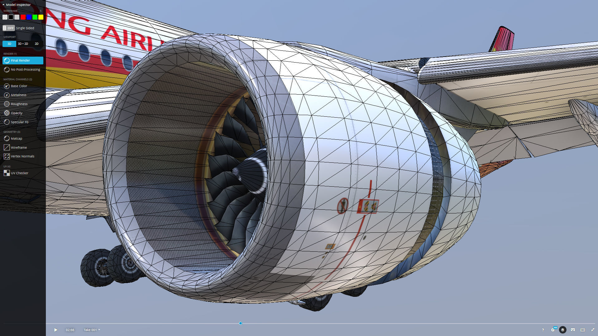 Airbus A350-900 Hong Kong B-LGA livery Low-poly 3D model_16
