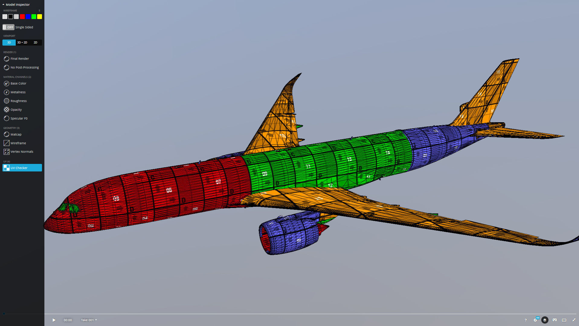 Airbus A350-900 Hong Kong B-LGA livery Low-poly 3D model_12