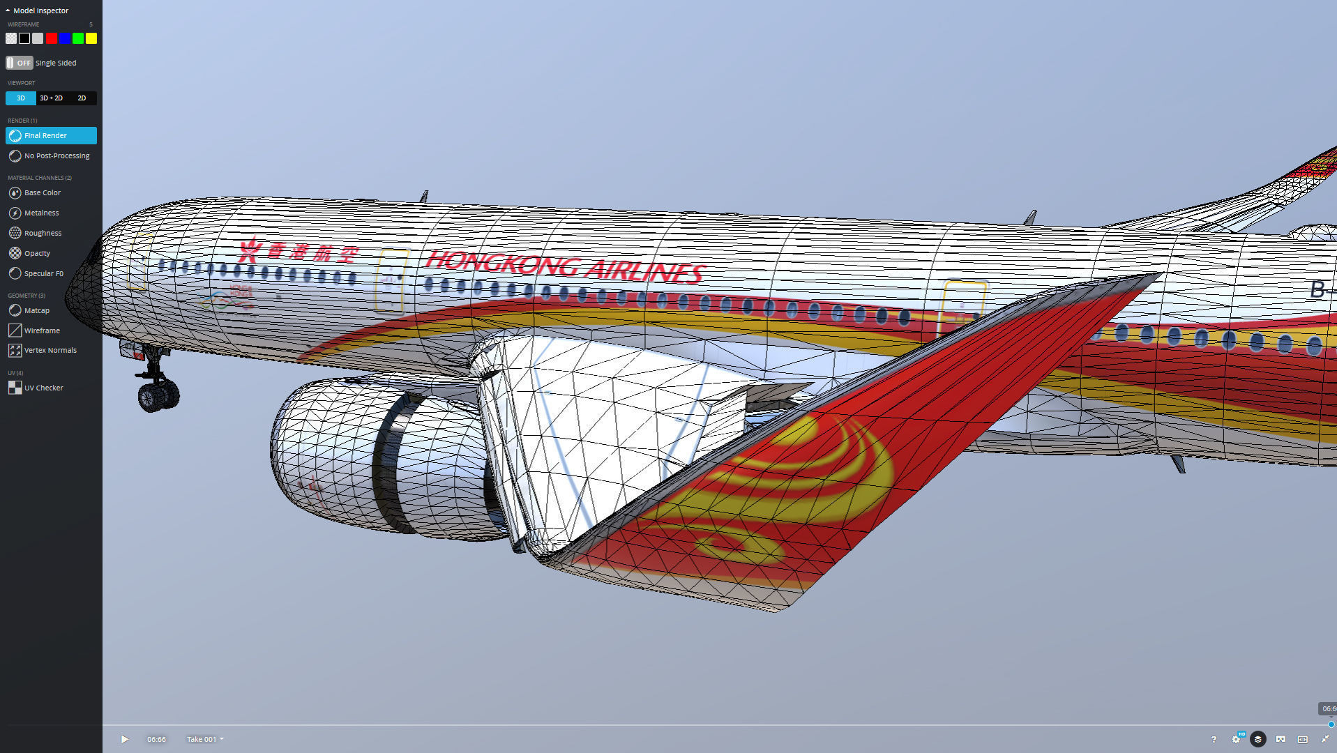 Airbus A350-900 Hong Kong B-LGA livery Low-poly 3D model_14