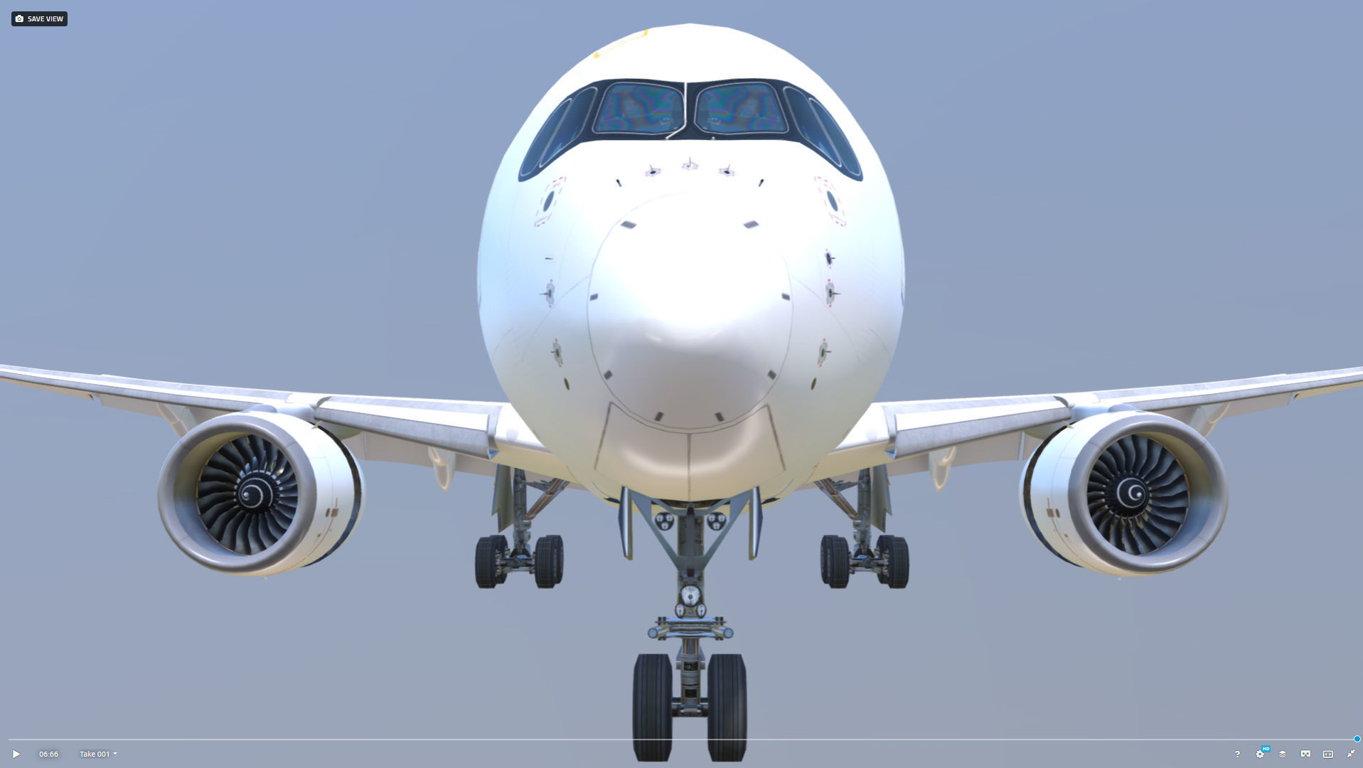 Airbus A350-900 Hong Kong B-LGA livery Low-poly 3D model_2