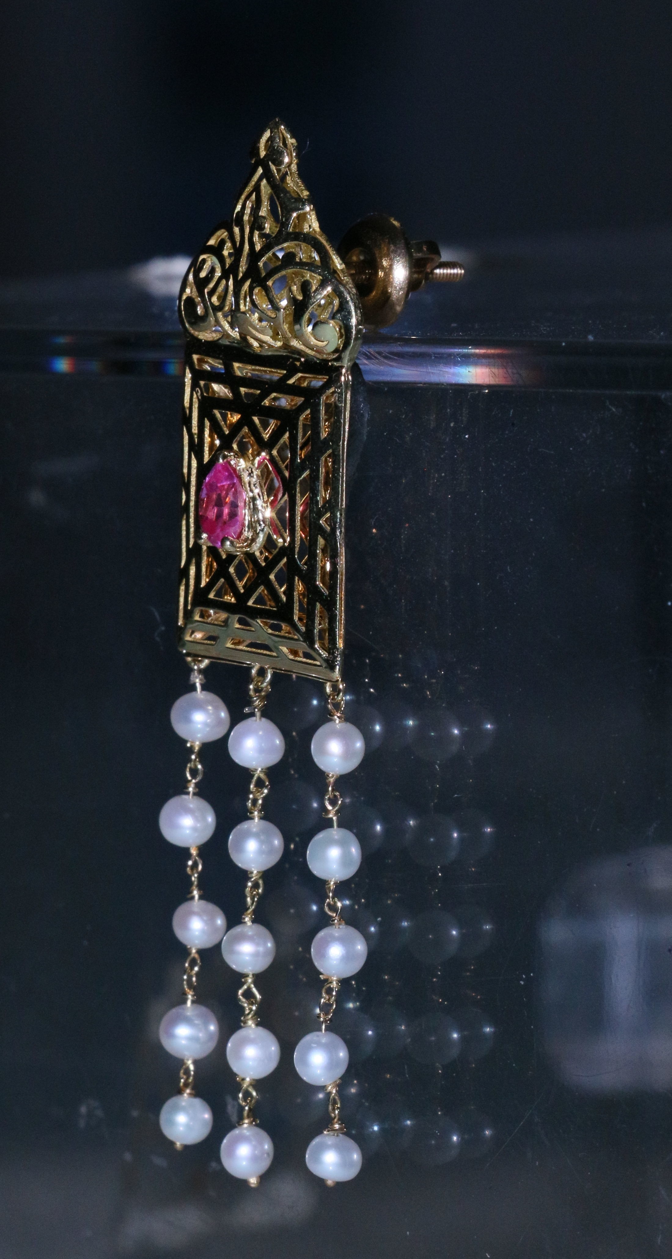 Asher Ornate Lawn Drop Earrings 3D print model_9