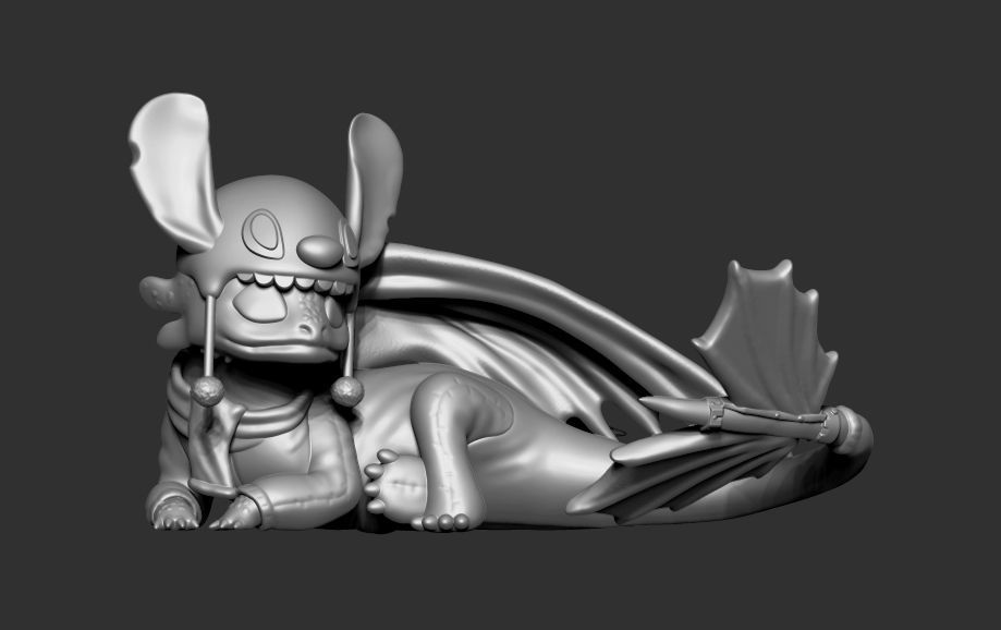 Toothless stitch 3D print model_6