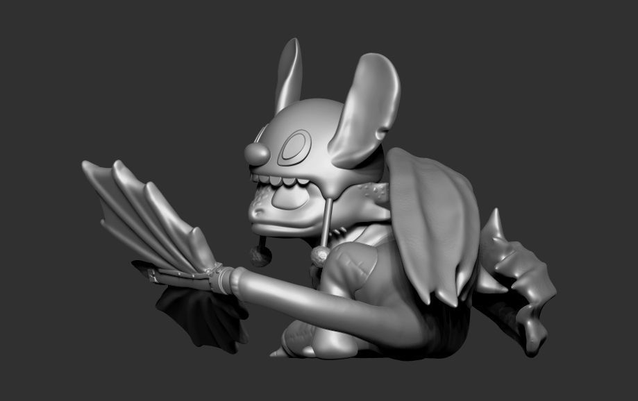 Toothless stitch 3D print model_9