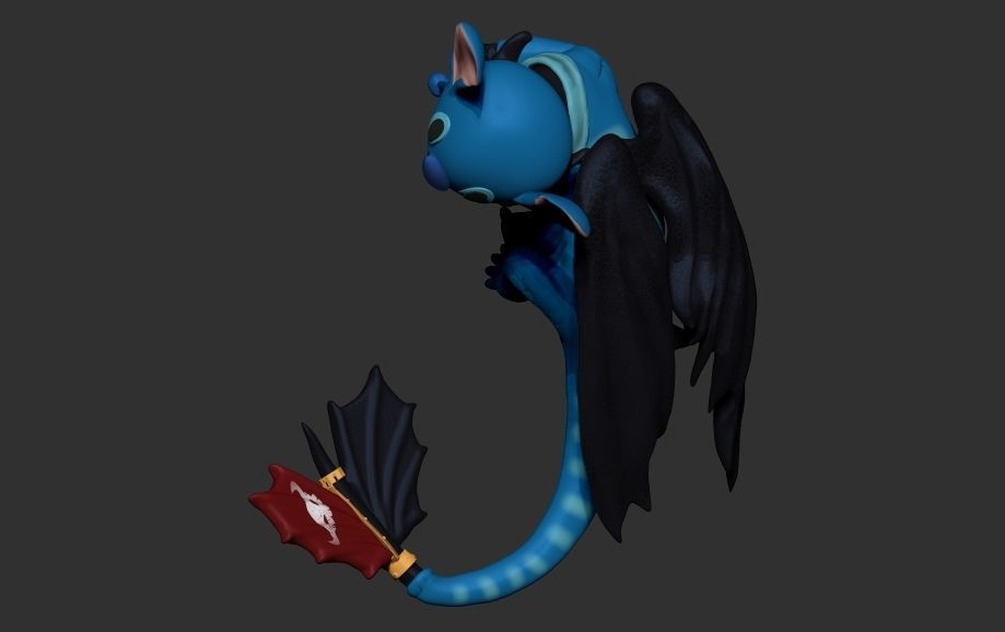 Toothless stitch 3D print model_4