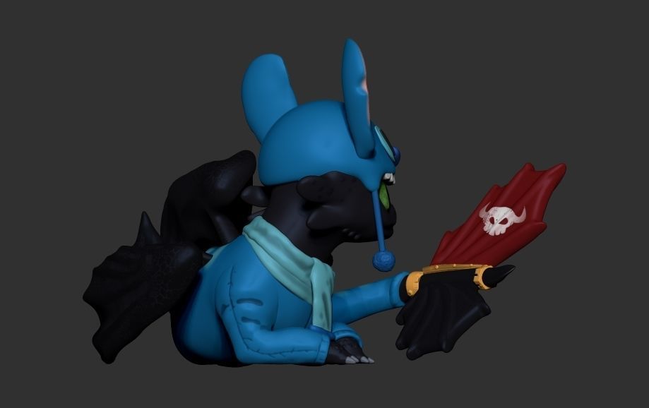 Toothless stitch 3D print model_1