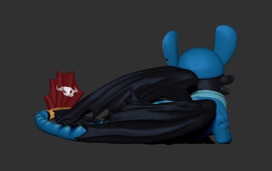 Toothless stitch 3D print model_2