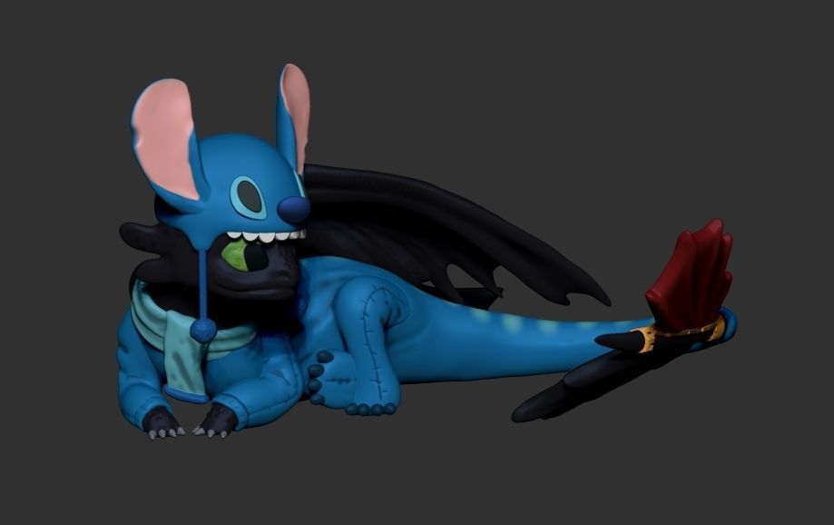 Toothless stitch 3D print model_5