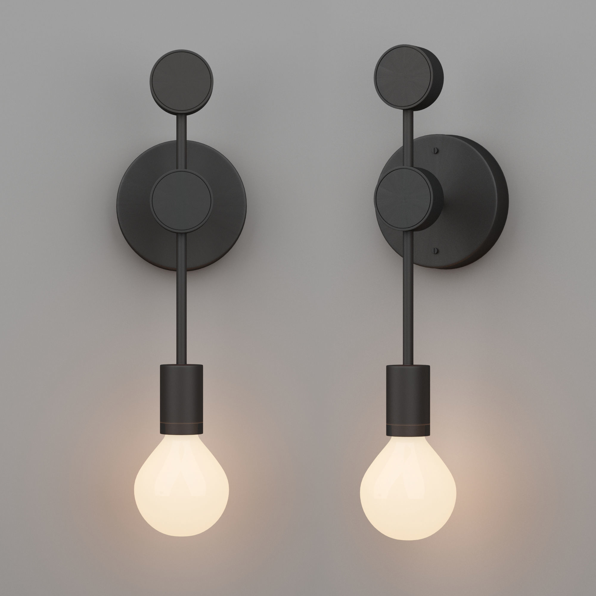 Simone Single Sconce 3D model_1