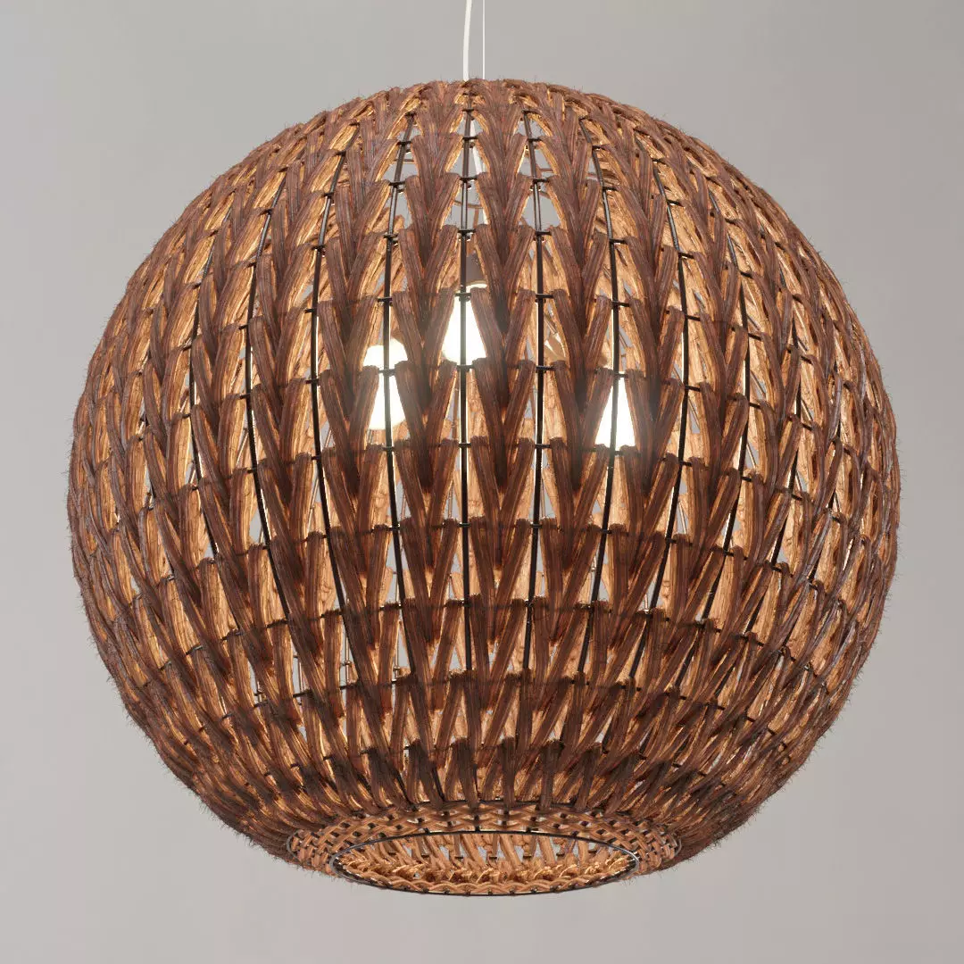 Spherical wicker chandelier Odeon Light Keni 3D model