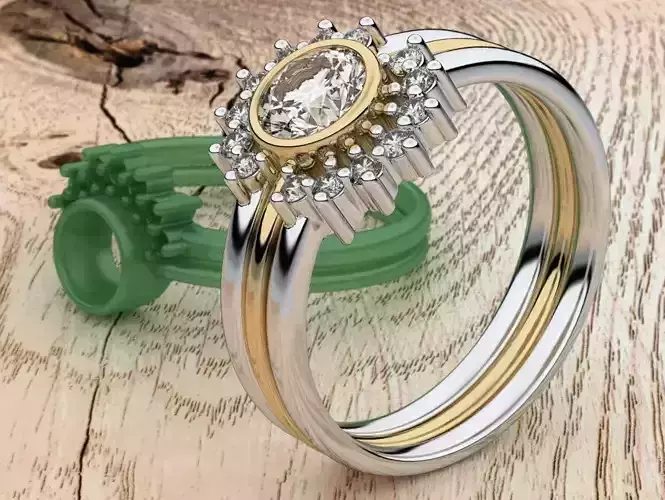 Florette Diamond Ring 03 3D print model