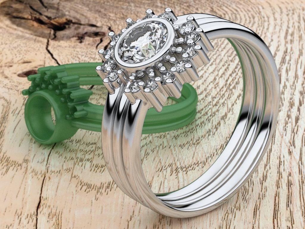 Florette Diamond Ring 03 3D print model_1
