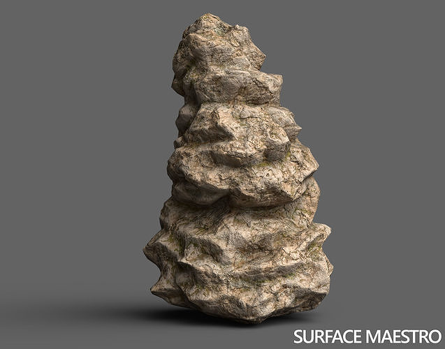 Cliff rock Low-poly 3D model