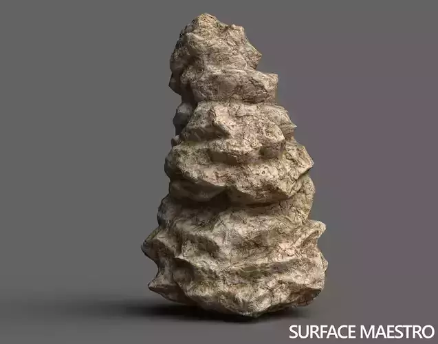 Cliff rock Low-poly 3D model