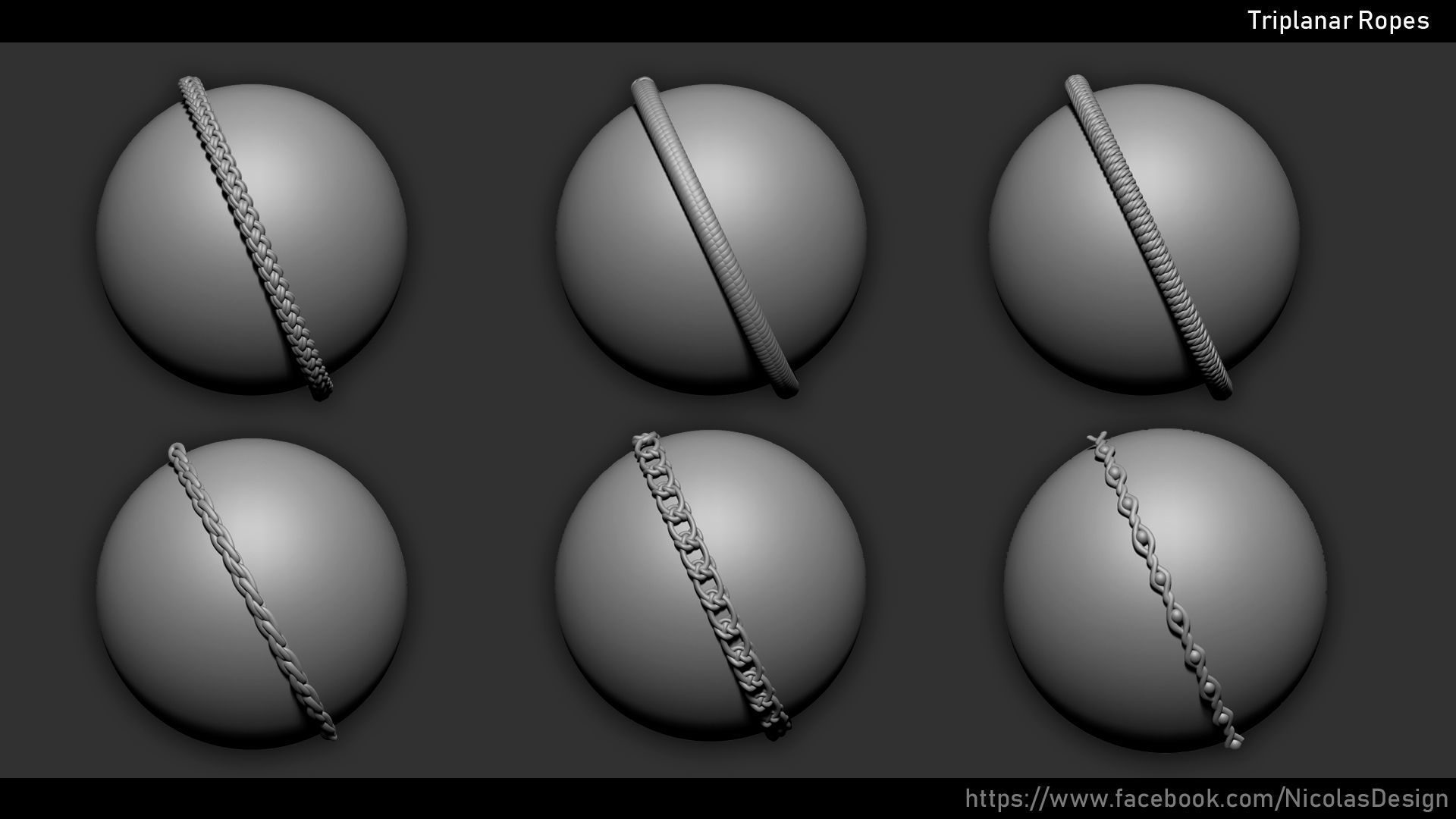Zbrush - Ropes IMM Brush and Meshes 3D model_1