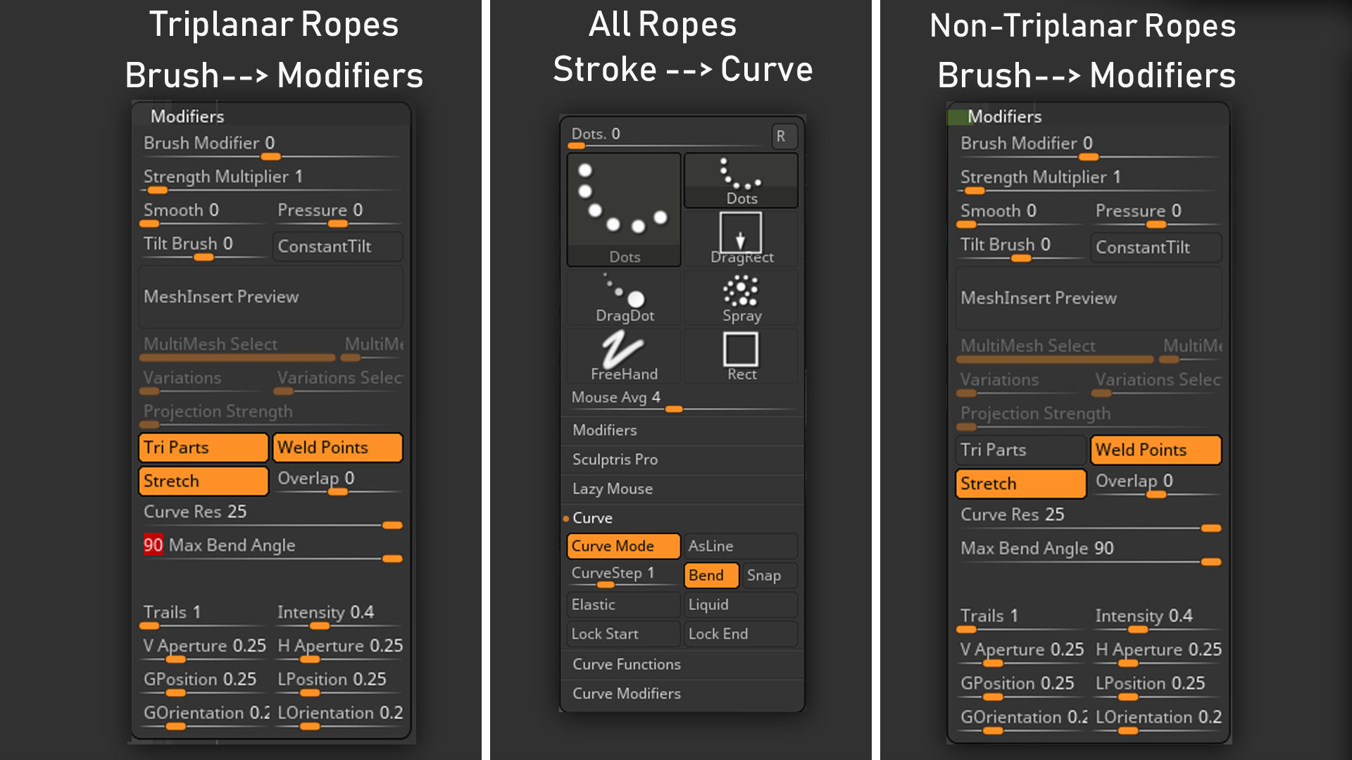 Zbrush - Ropes IMM Brush and Meshes 3D model_5